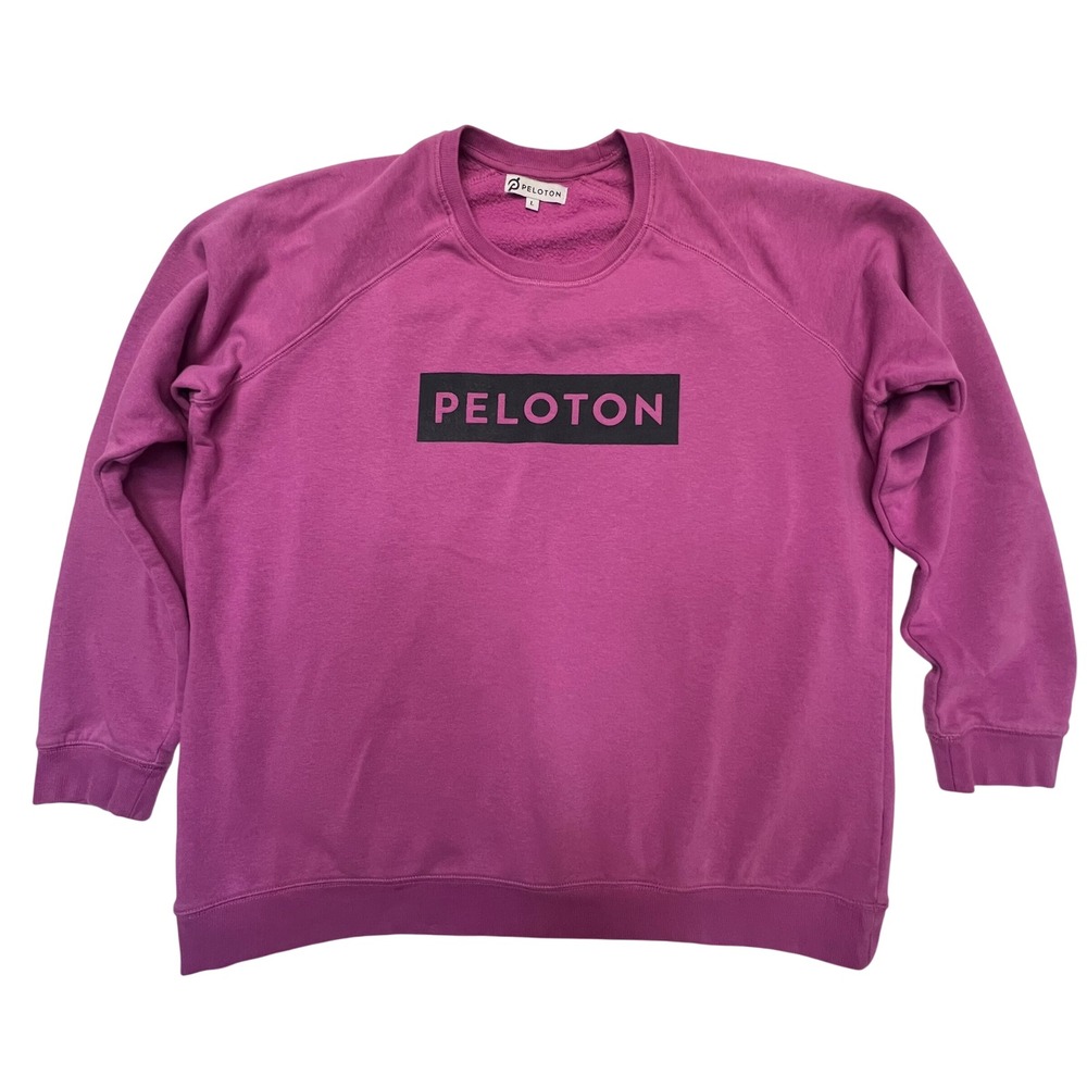 Peloton Crewneck‎ Sweatshirt Purple Pullover Athleisure Top Cotton Blend Size L